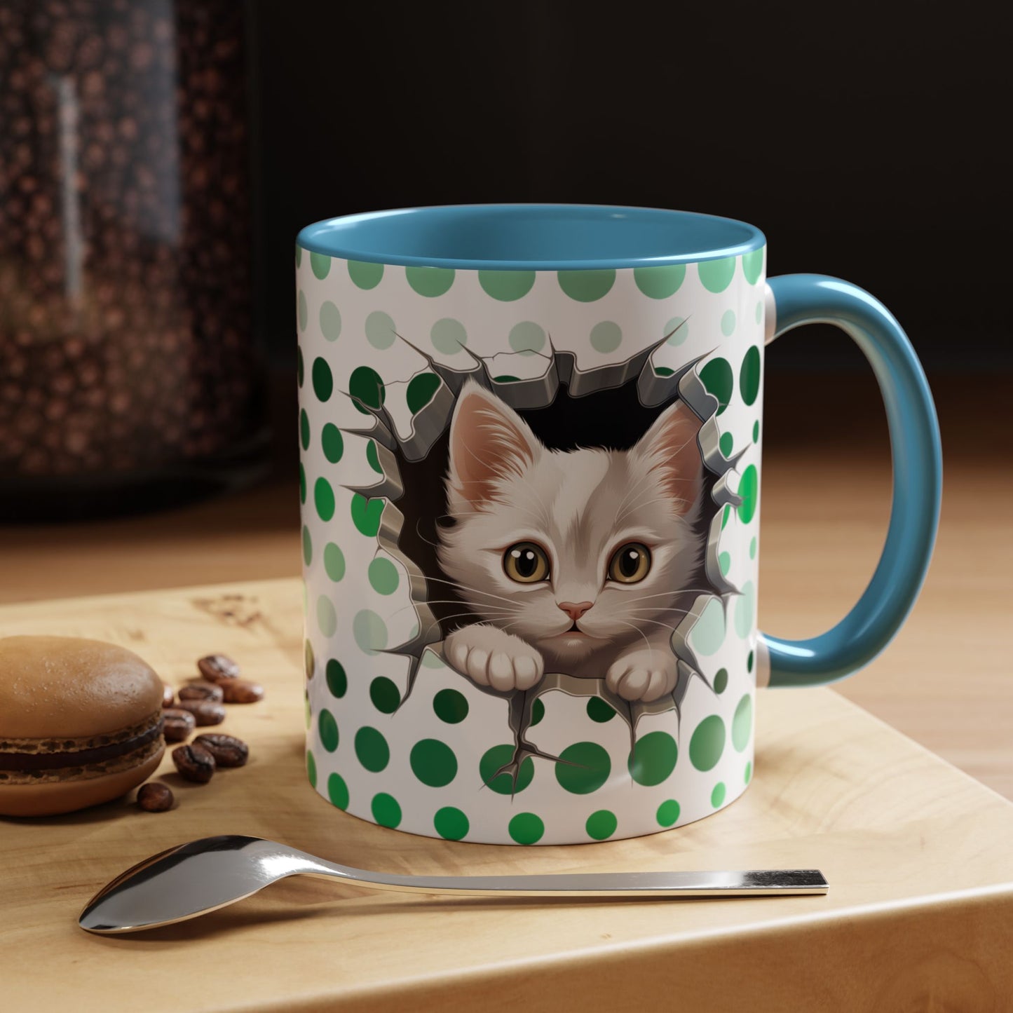 Purrrty in Green Mug