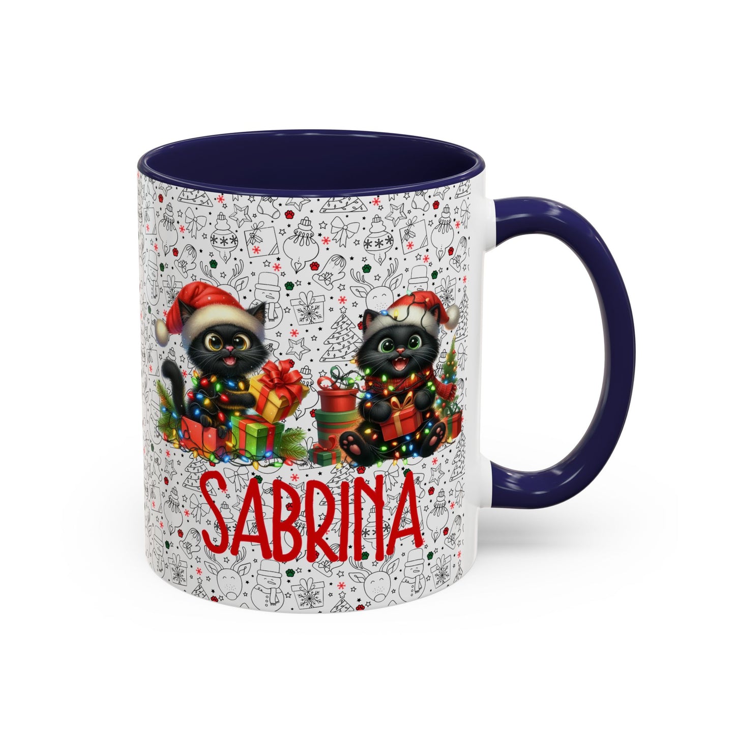 Black Cat Christmas Mug