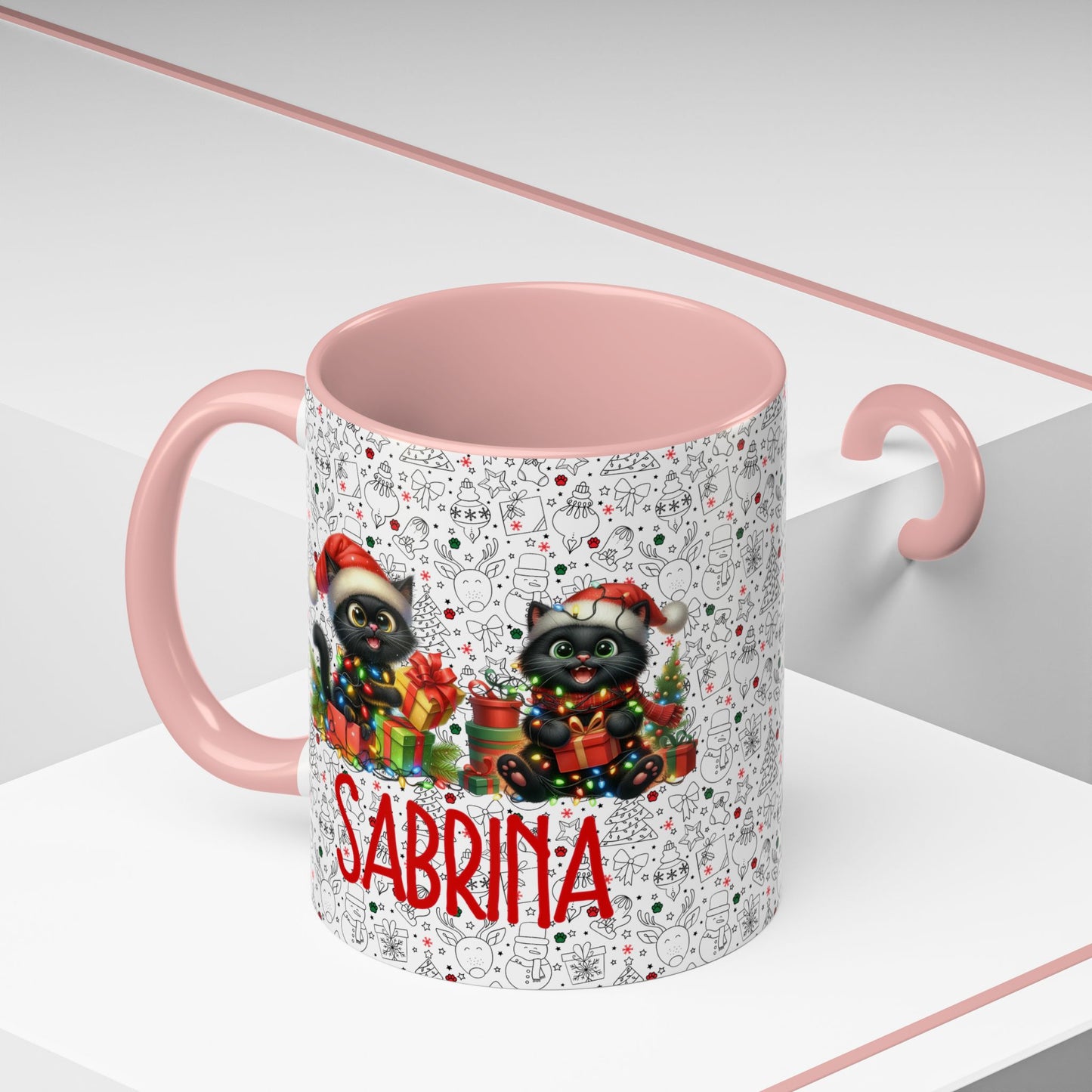 Black Cat Christmas Mug