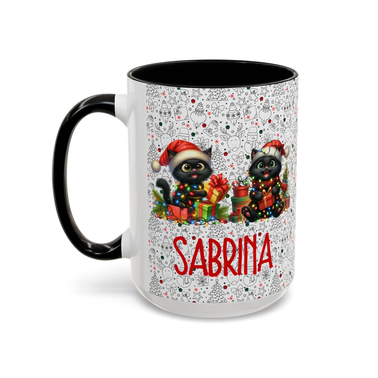 Black Cat Christmas Mug