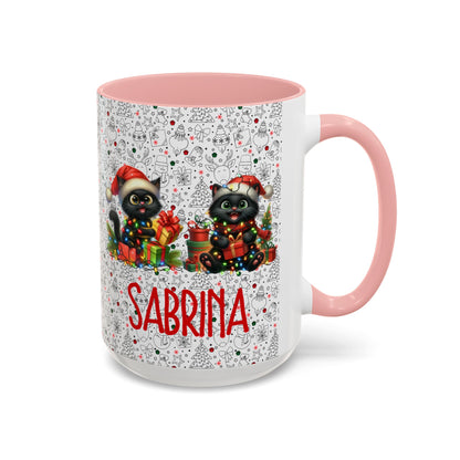 Black Cat Christmas Mug