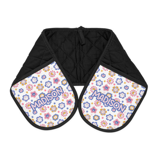 Cat Flowers Oven Mitts