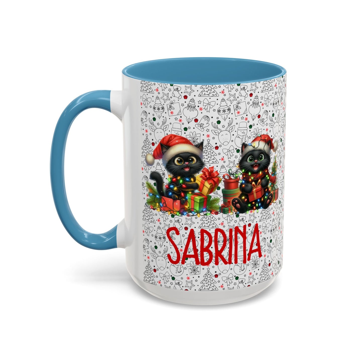 Black Cat Christmas Mug