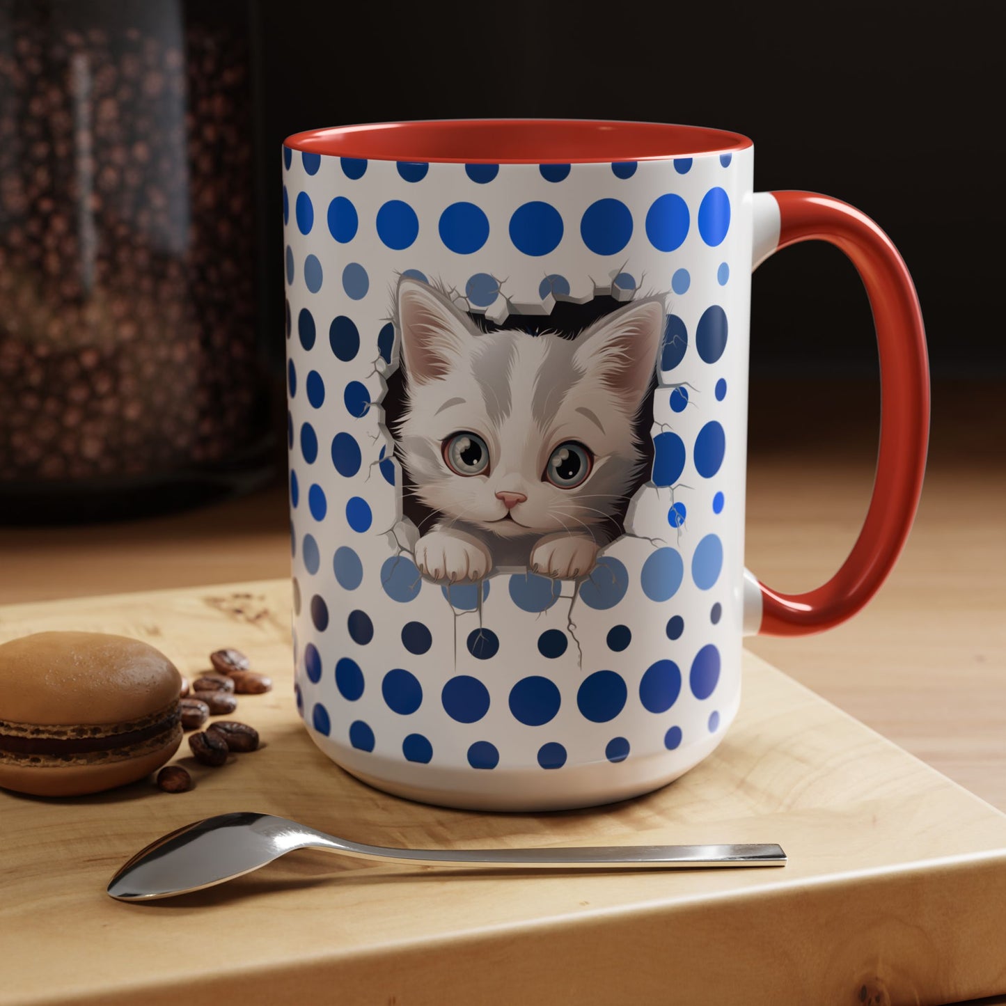 Purrrty in Blue Dots Mug