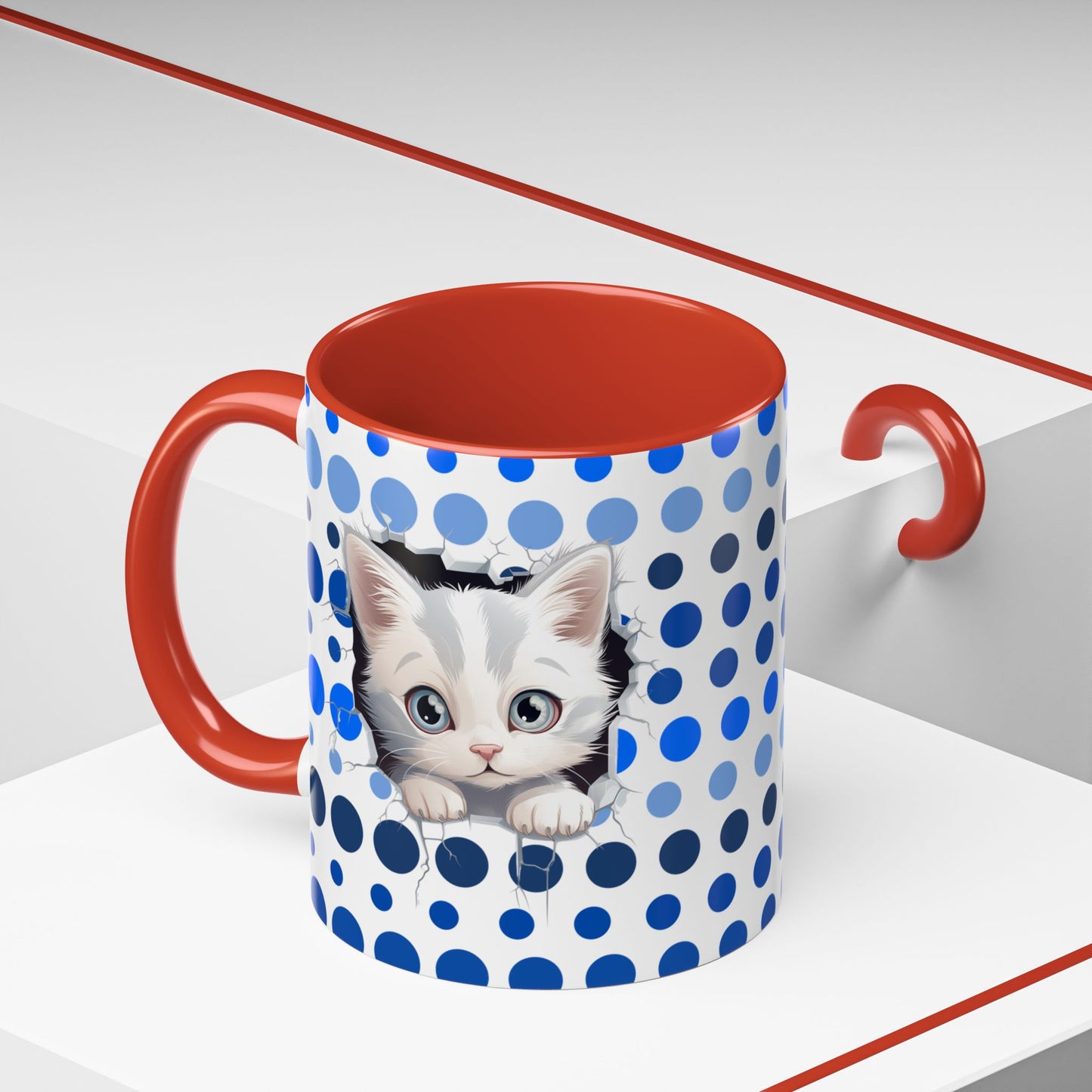 Purrrty in Blue Dots Mug