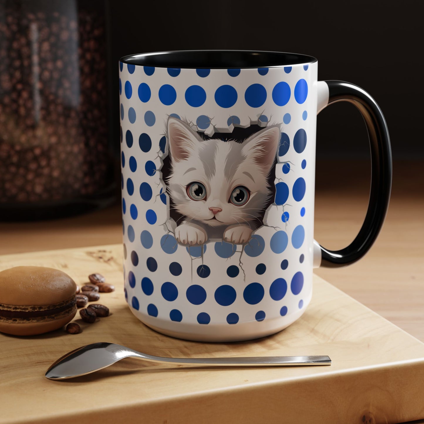 Purrrty in Blue Dots Mug