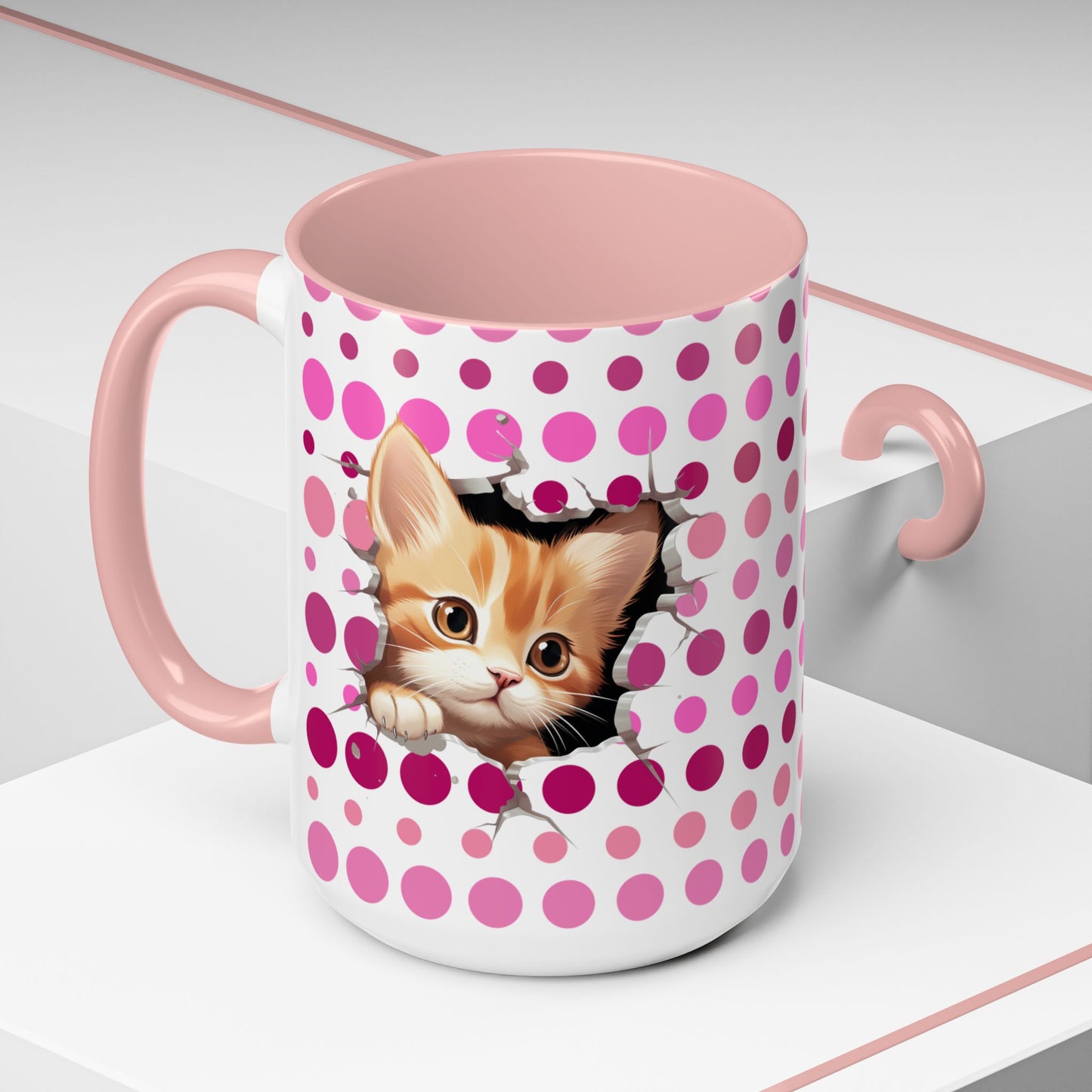 Purrrty in Pink Dots Mug (11oz, 15oz)