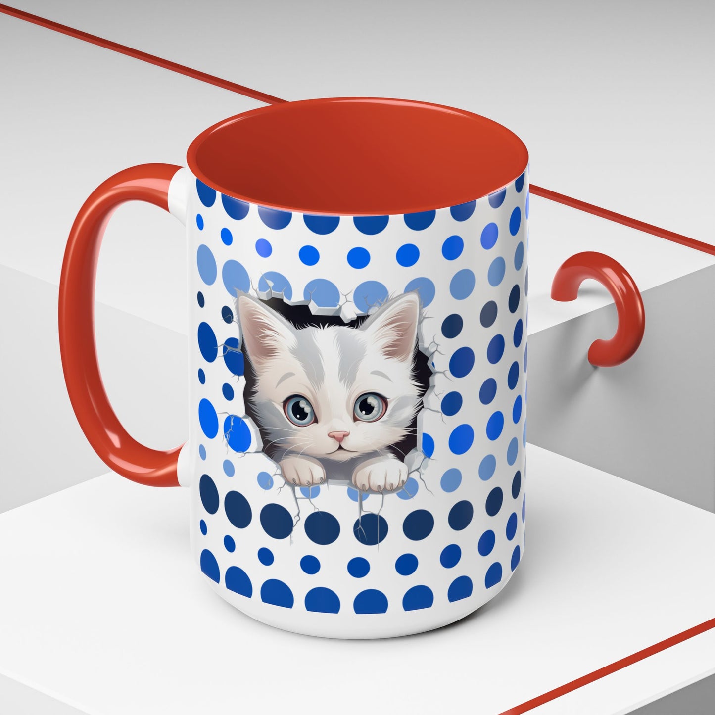 Purrrty in Blue Dots Mug