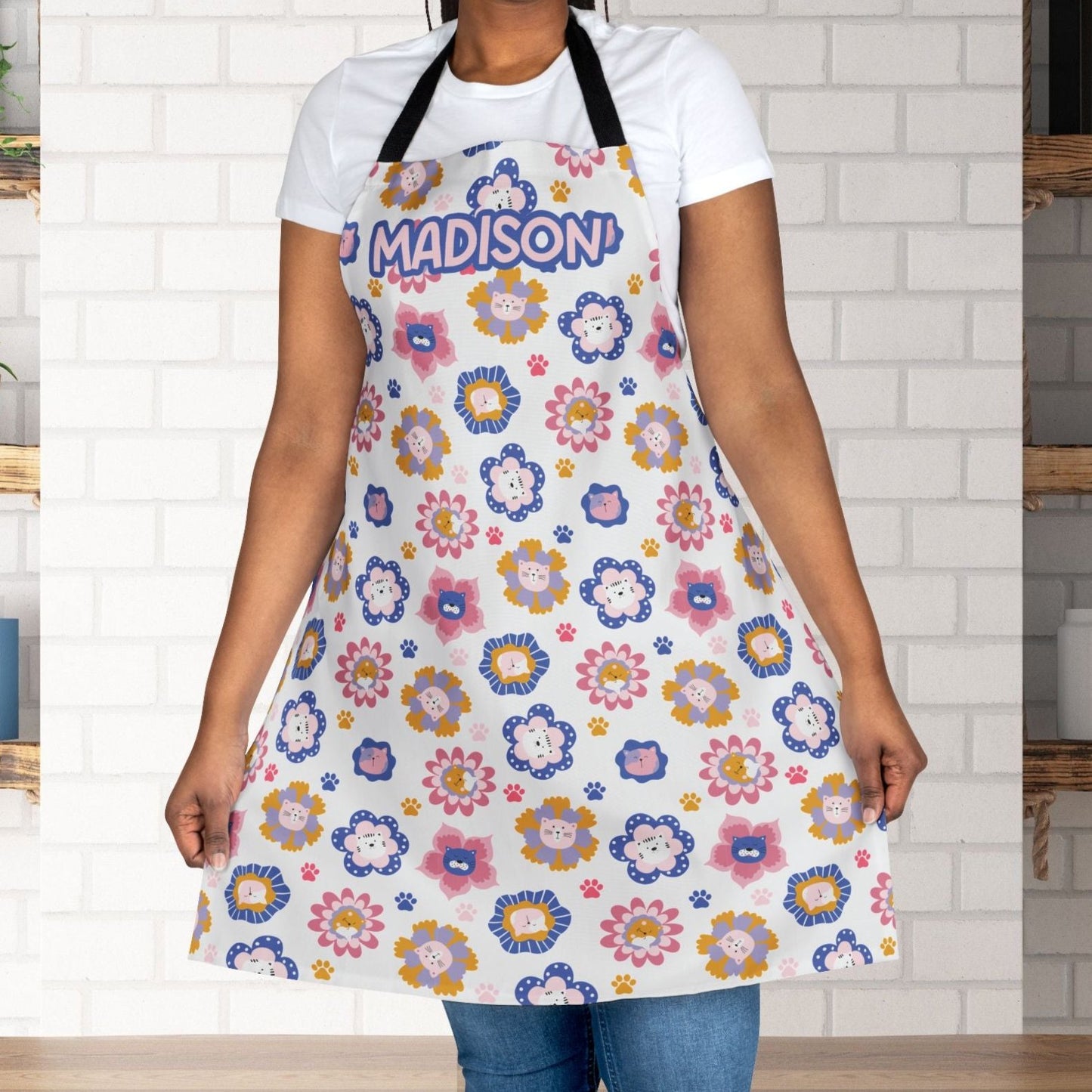 Cat Flowers Apron