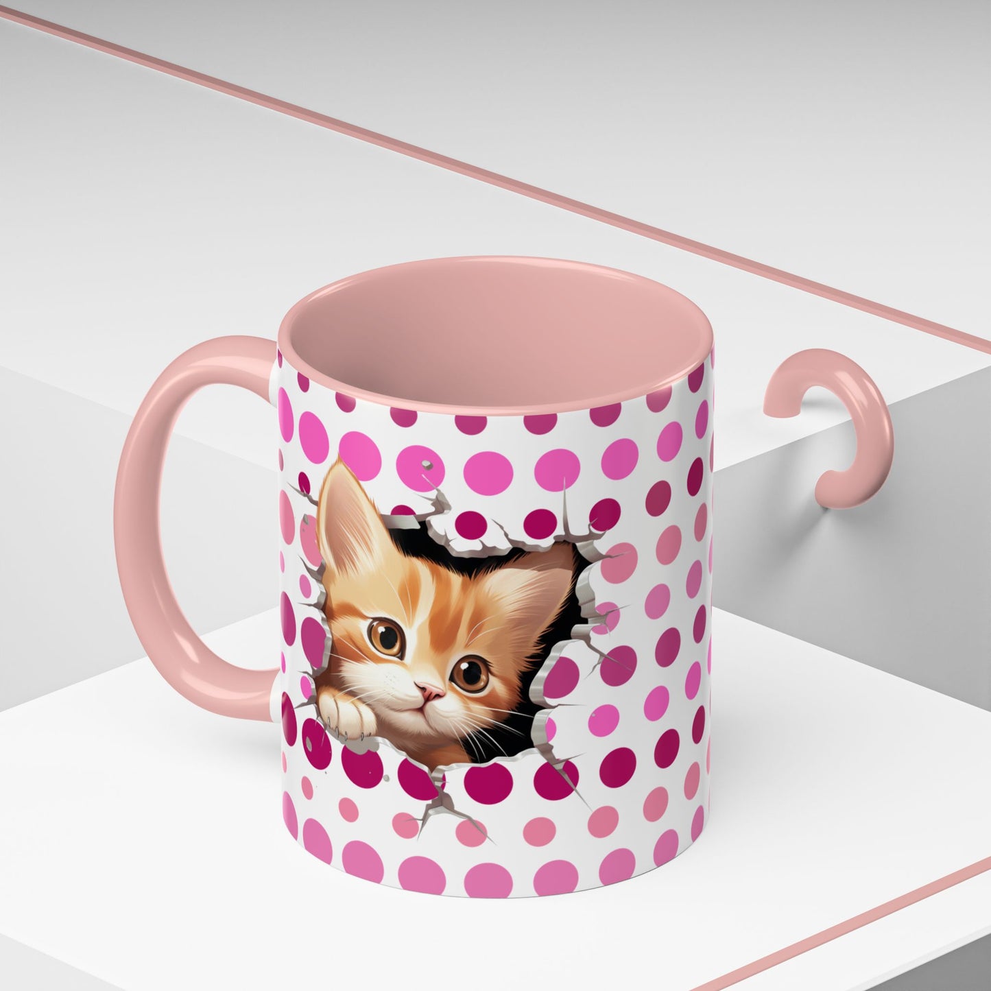 Purrrty in Pink Dots Mug (11oz, 15oz)