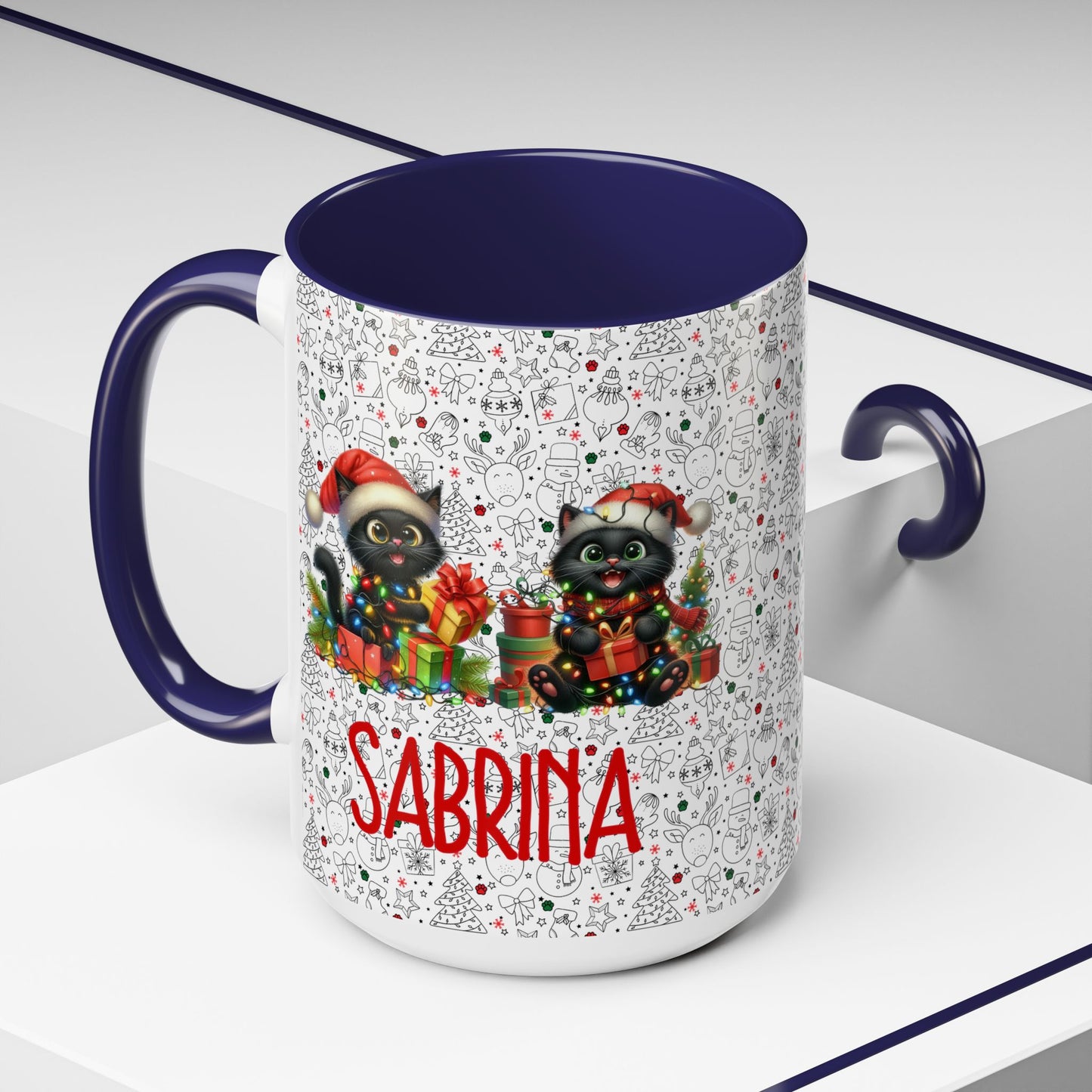 Black Cat Christmas Mug