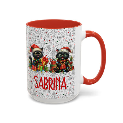 Black Cat Christmas Mug