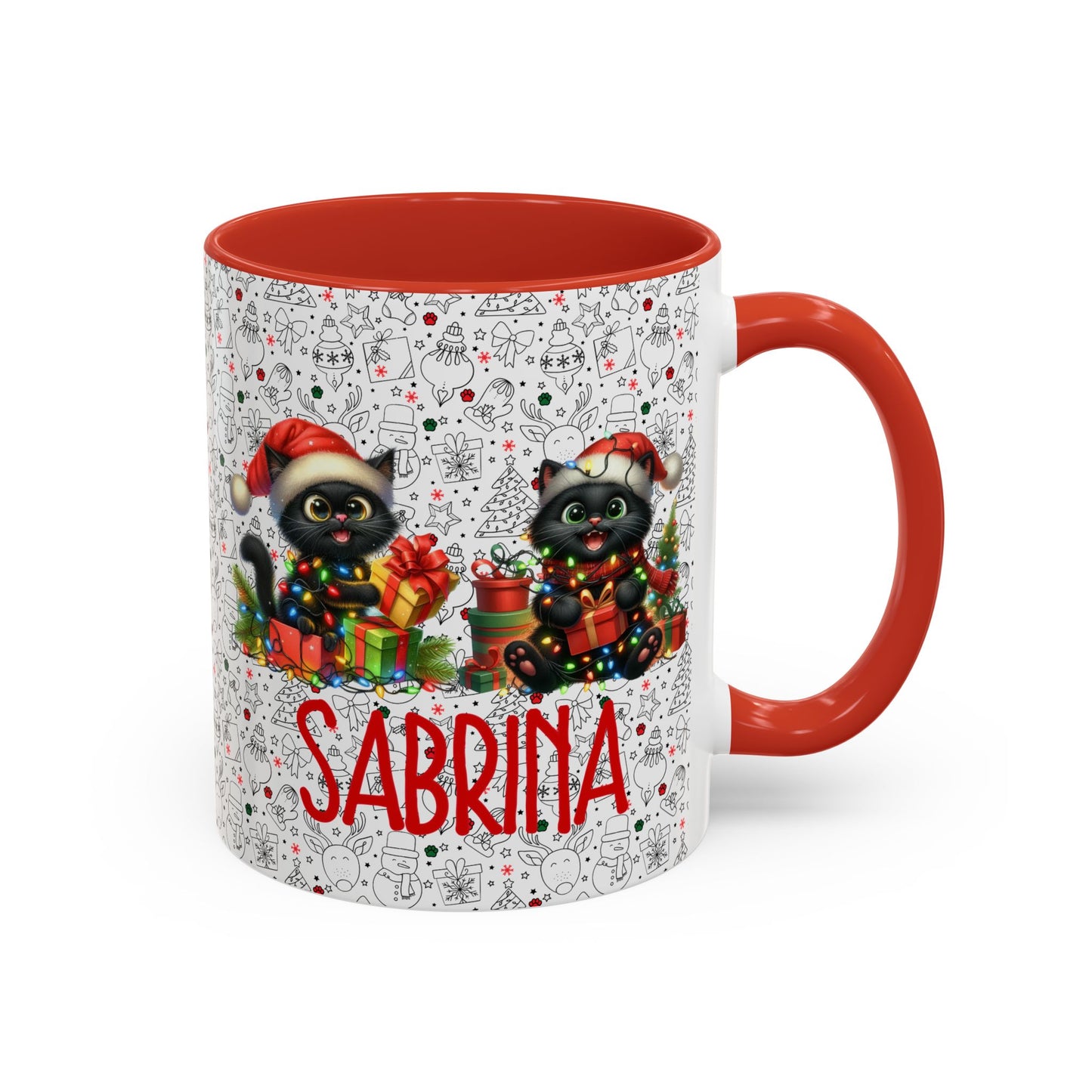 Black Cat Christmas Mug