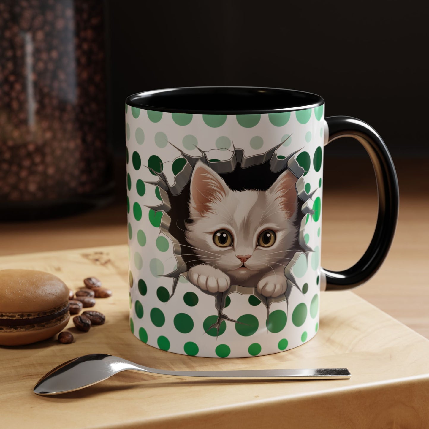 Purrrty in Green Mug