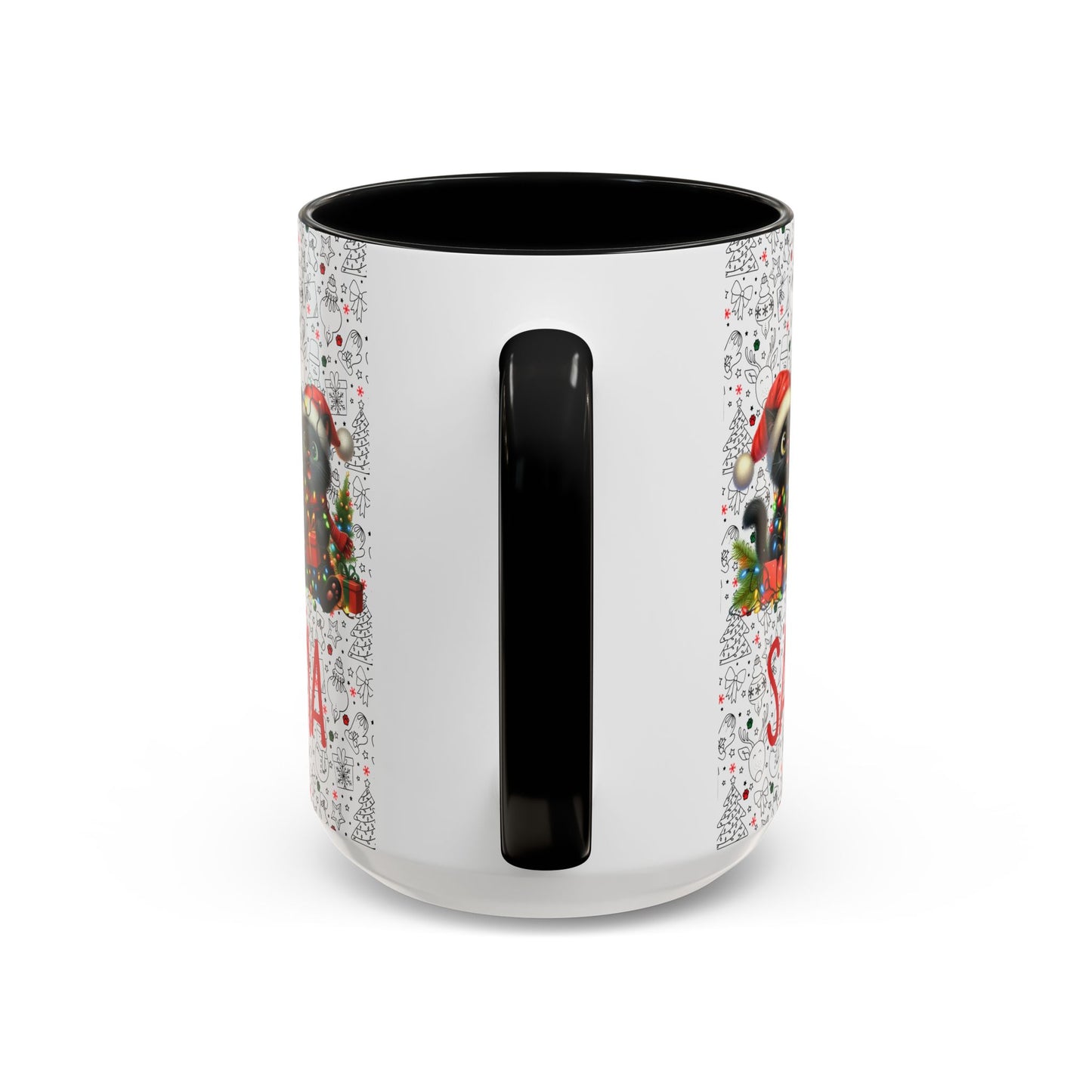 Black Cat Christmas Mug