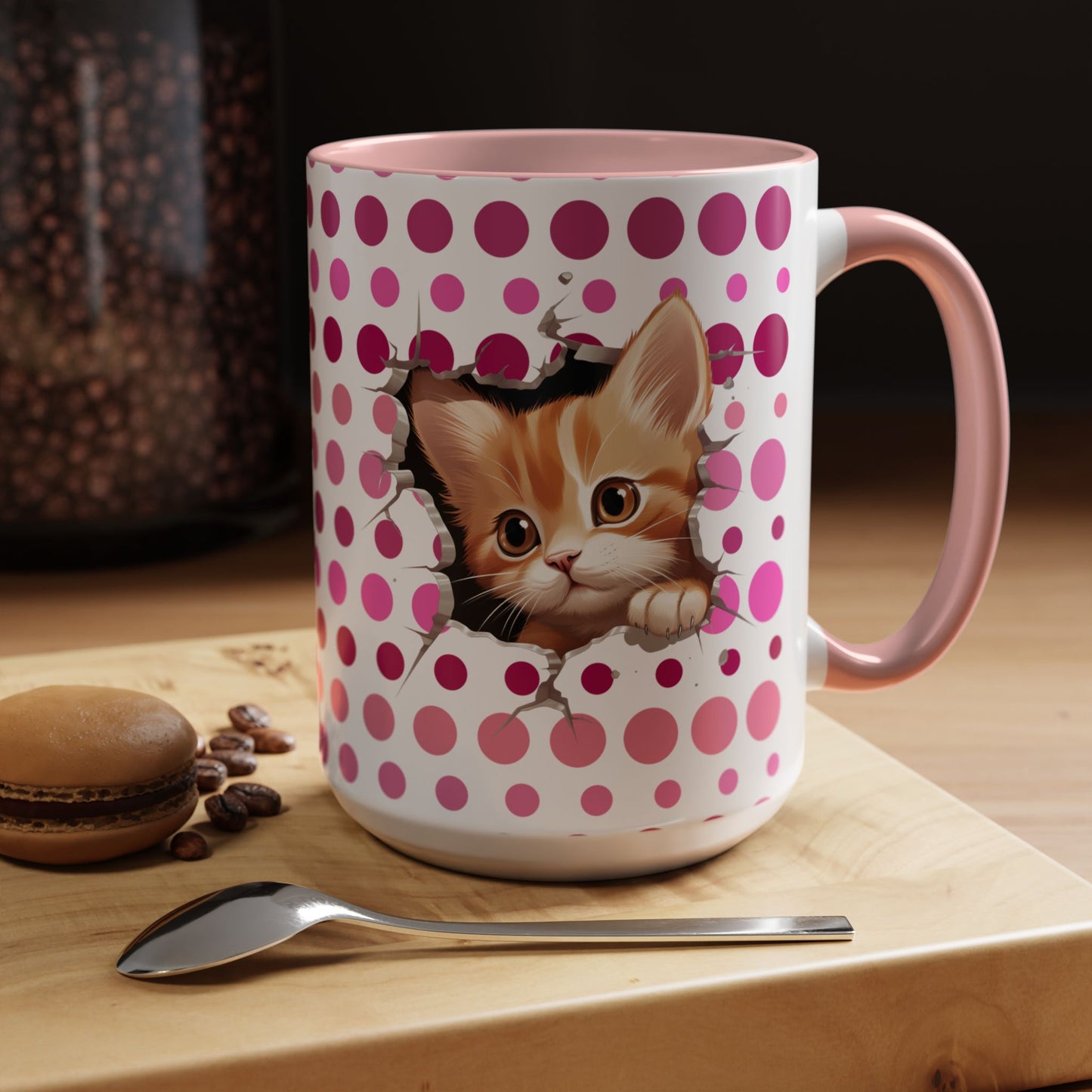 Purrrty in Pink Dots Mug (11oz, 15oz)