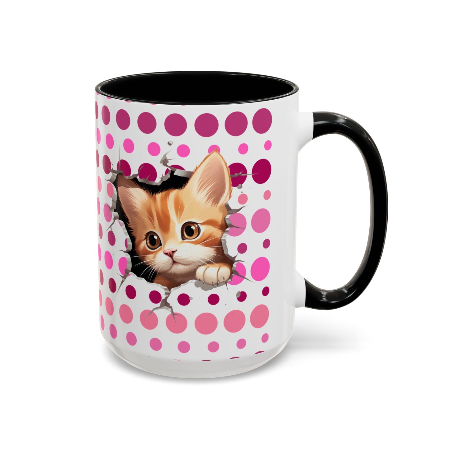 Purrrty in Pink Dots Mug (11oz, 15oz)