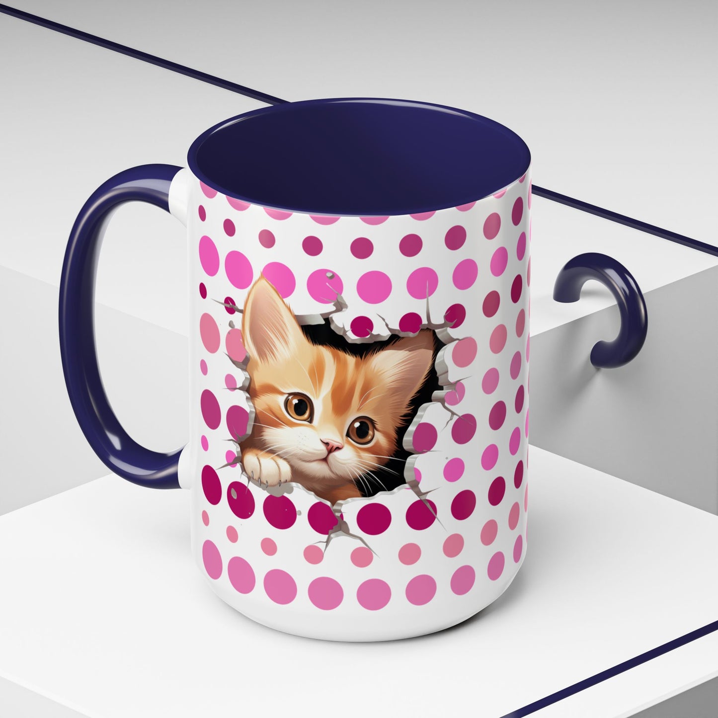 Purrrty in Pink Dots Mug (11oz, 15oz)