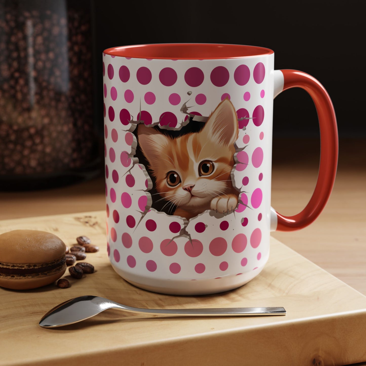 Purrrty in Pink Dots Mug (11oz, 15oz)