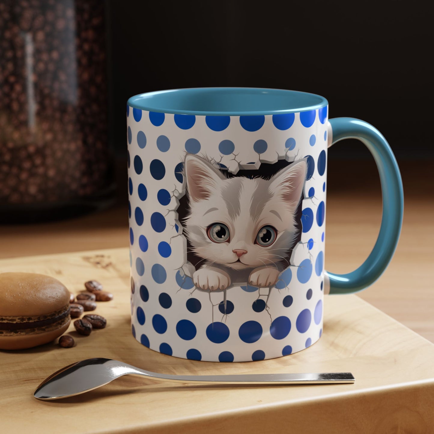 Purrrty in Blue Dots Mug