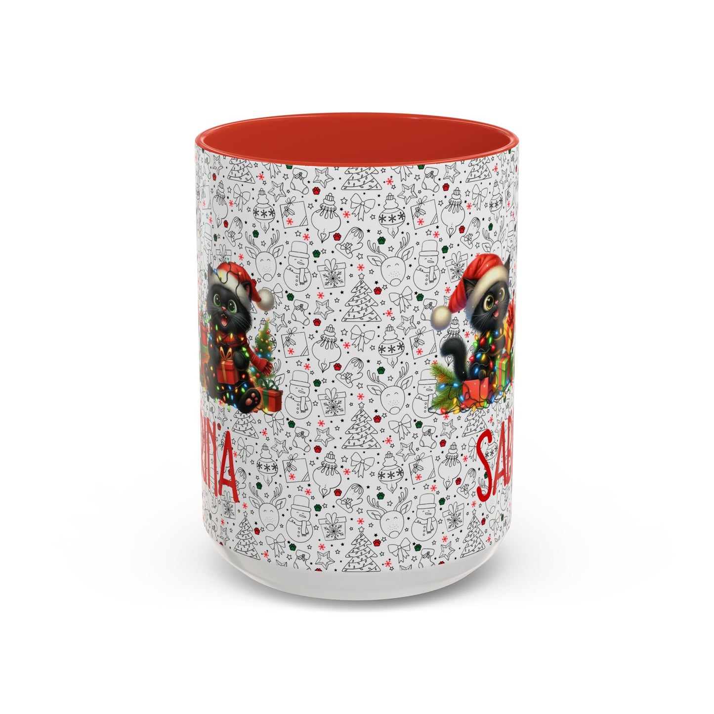 Black Cat Christmas Mug