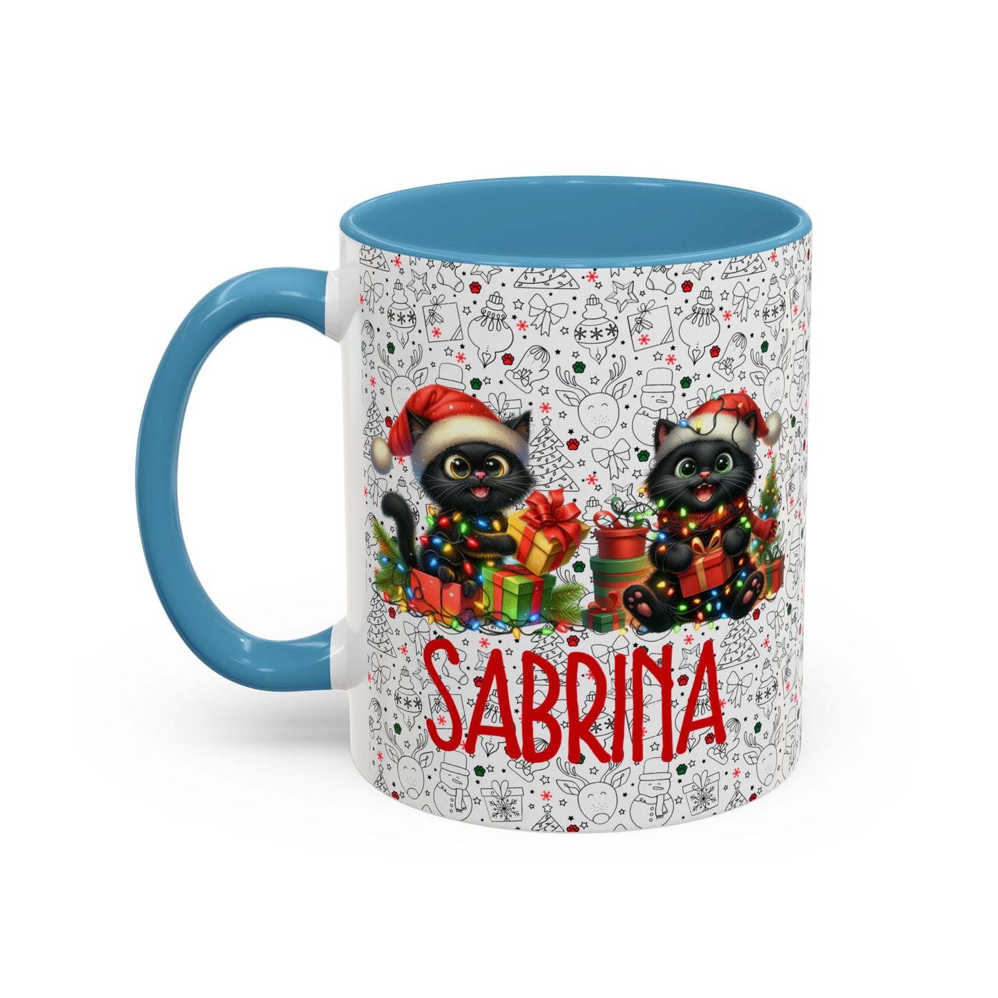 Black Cat Christmas Mug