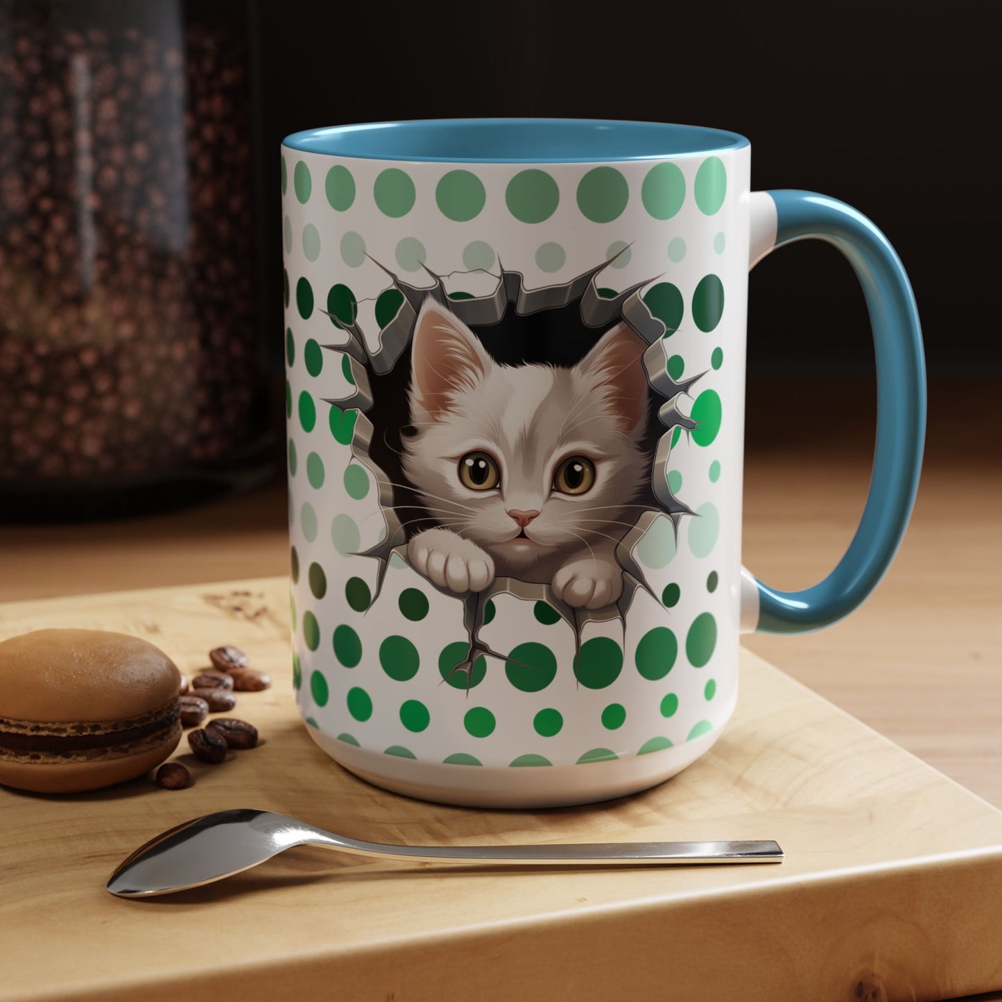 Purrrty in Green Mug