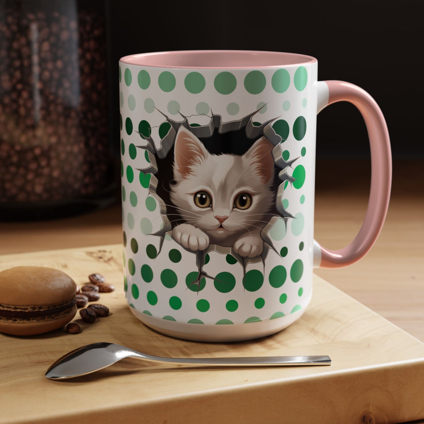 Purrrty in Green Mug