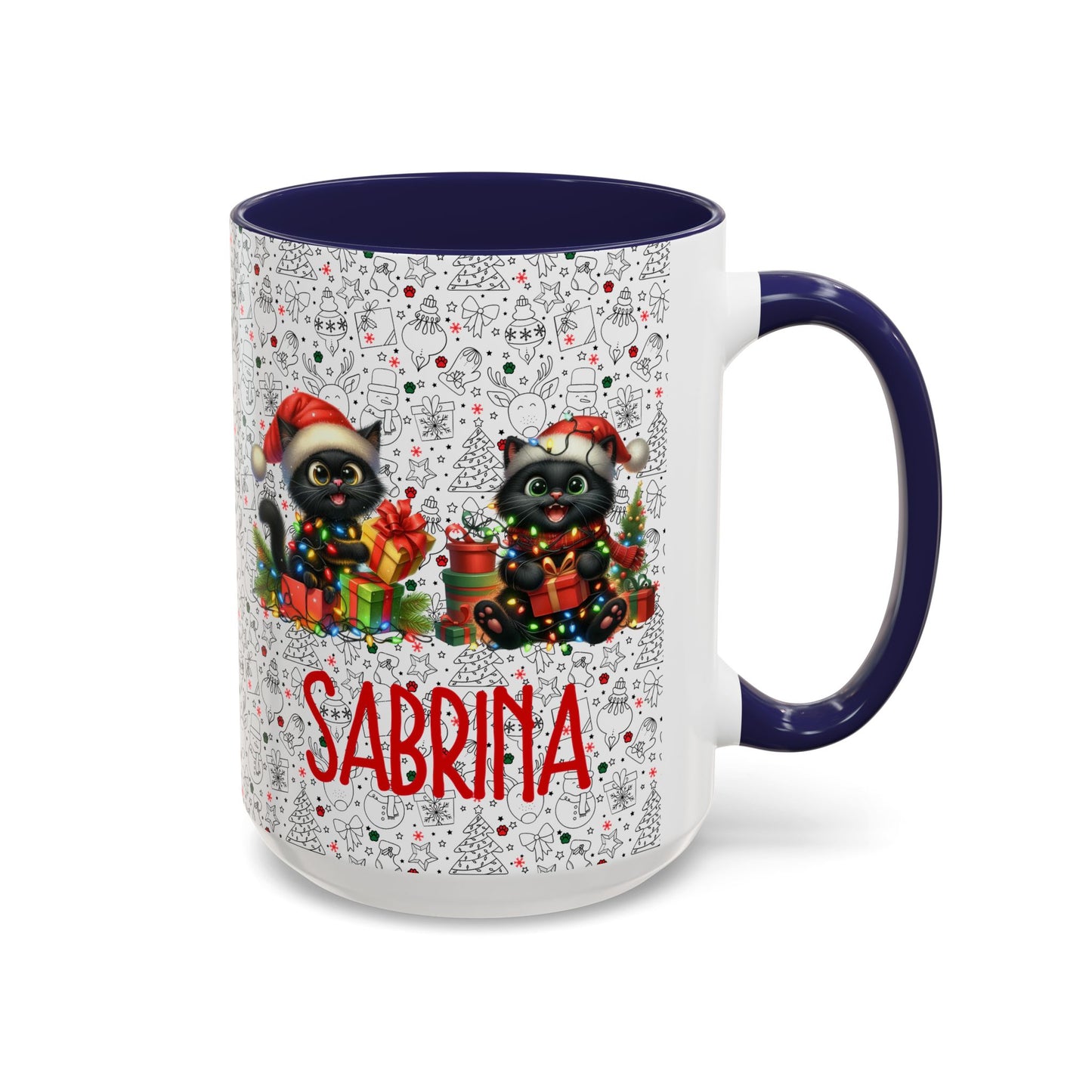 Black Cat Christmas Mug