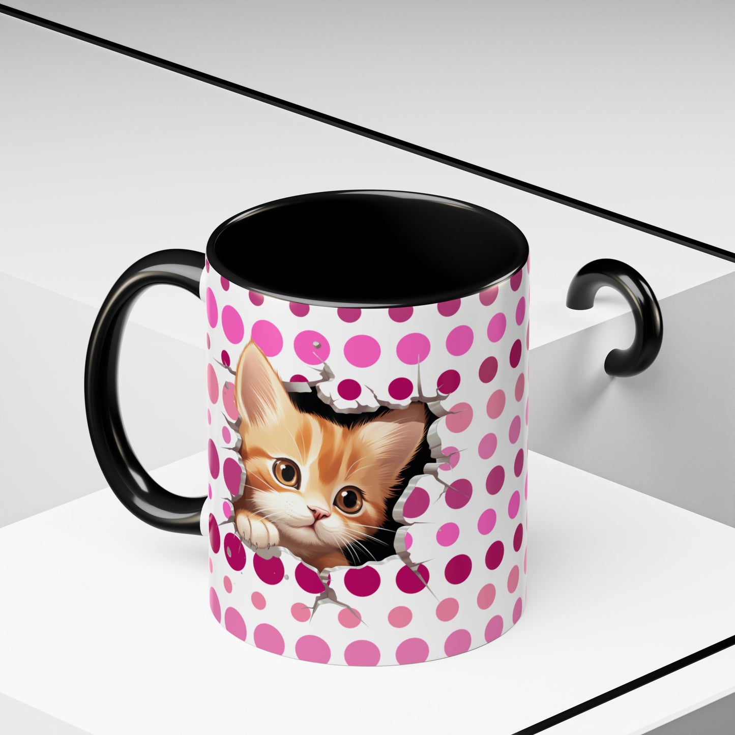 Purrrty in Pink Dots Mug (11oz, 15oz)