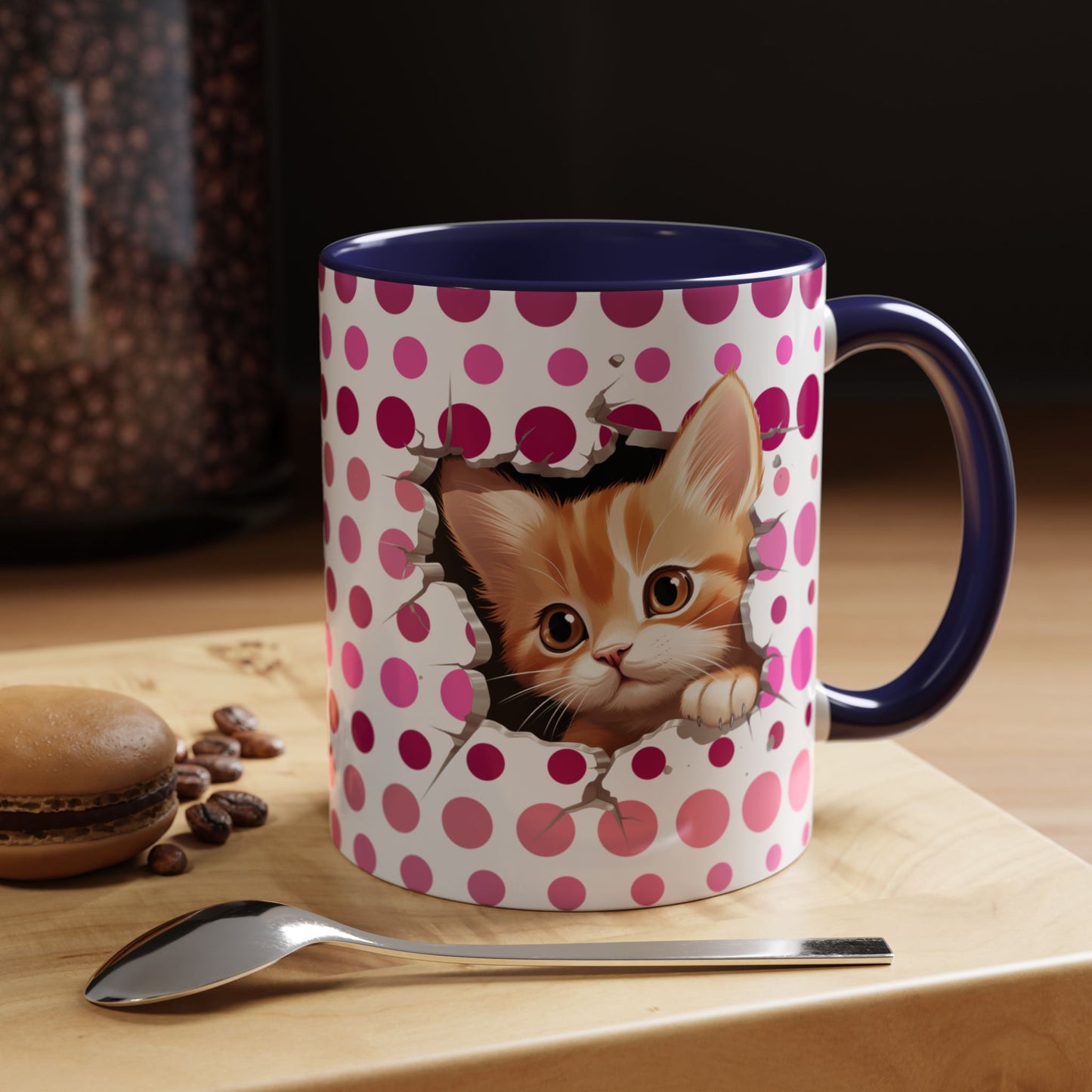 Purrrty in Pink Dots Mug (11oz, 15oz)