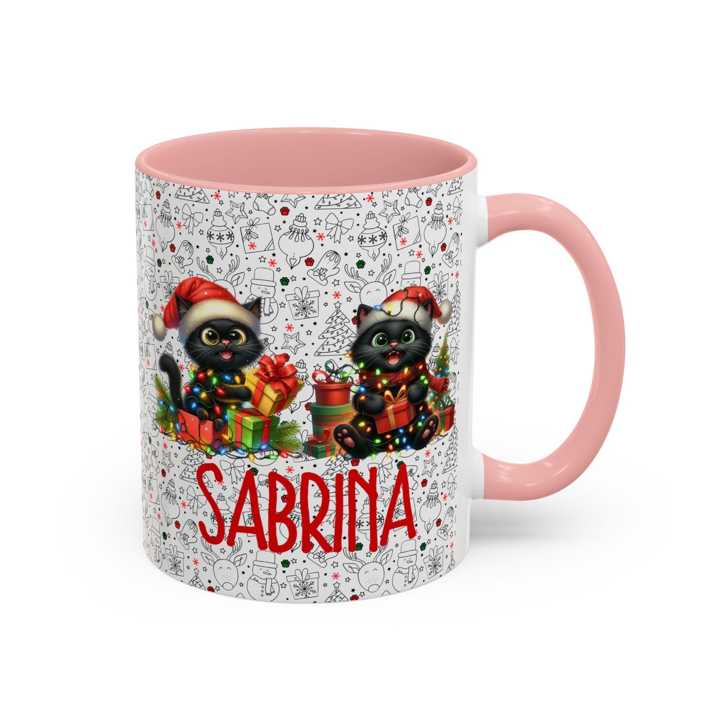 Black Cat Christmas Mug