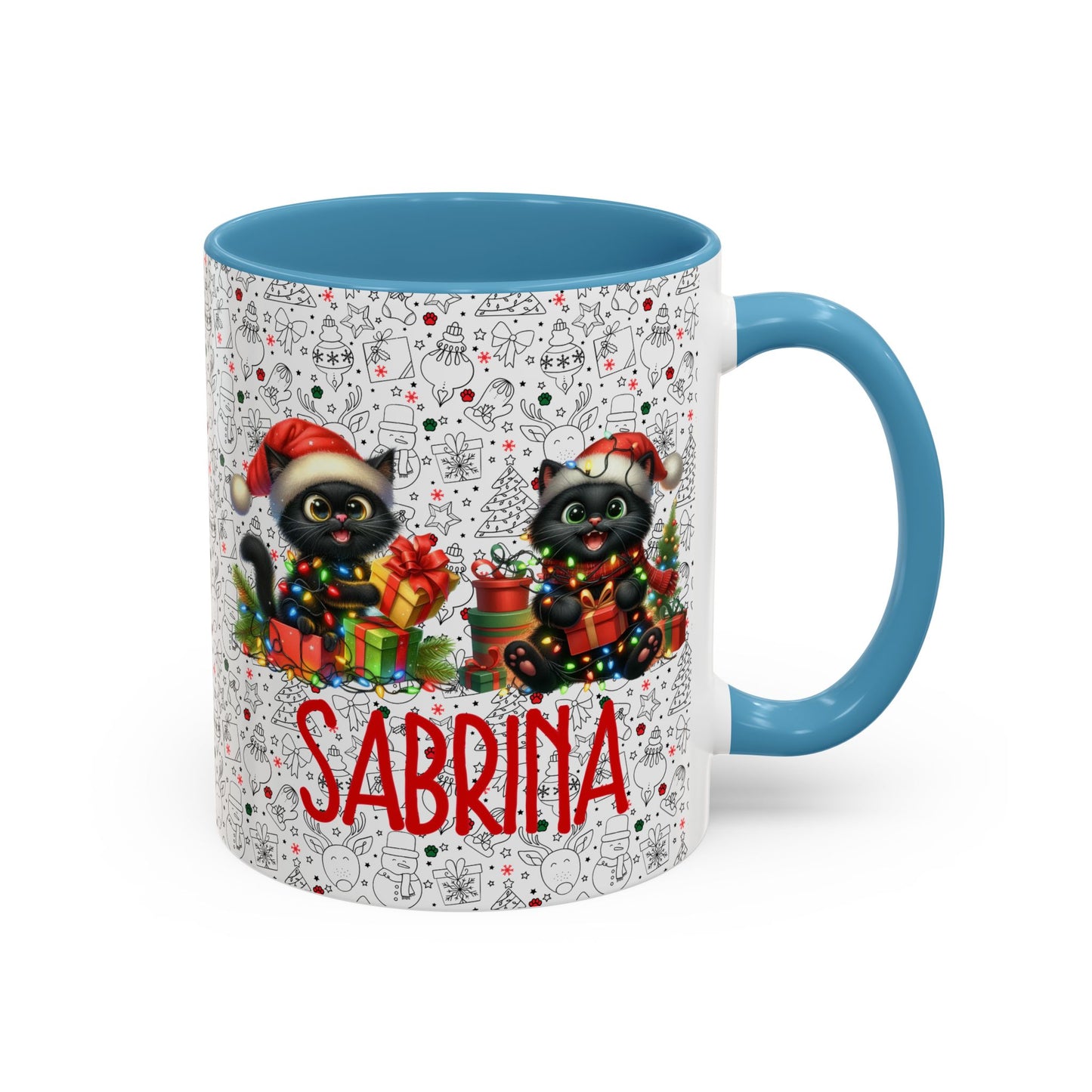 Black Cat Christmas Mug