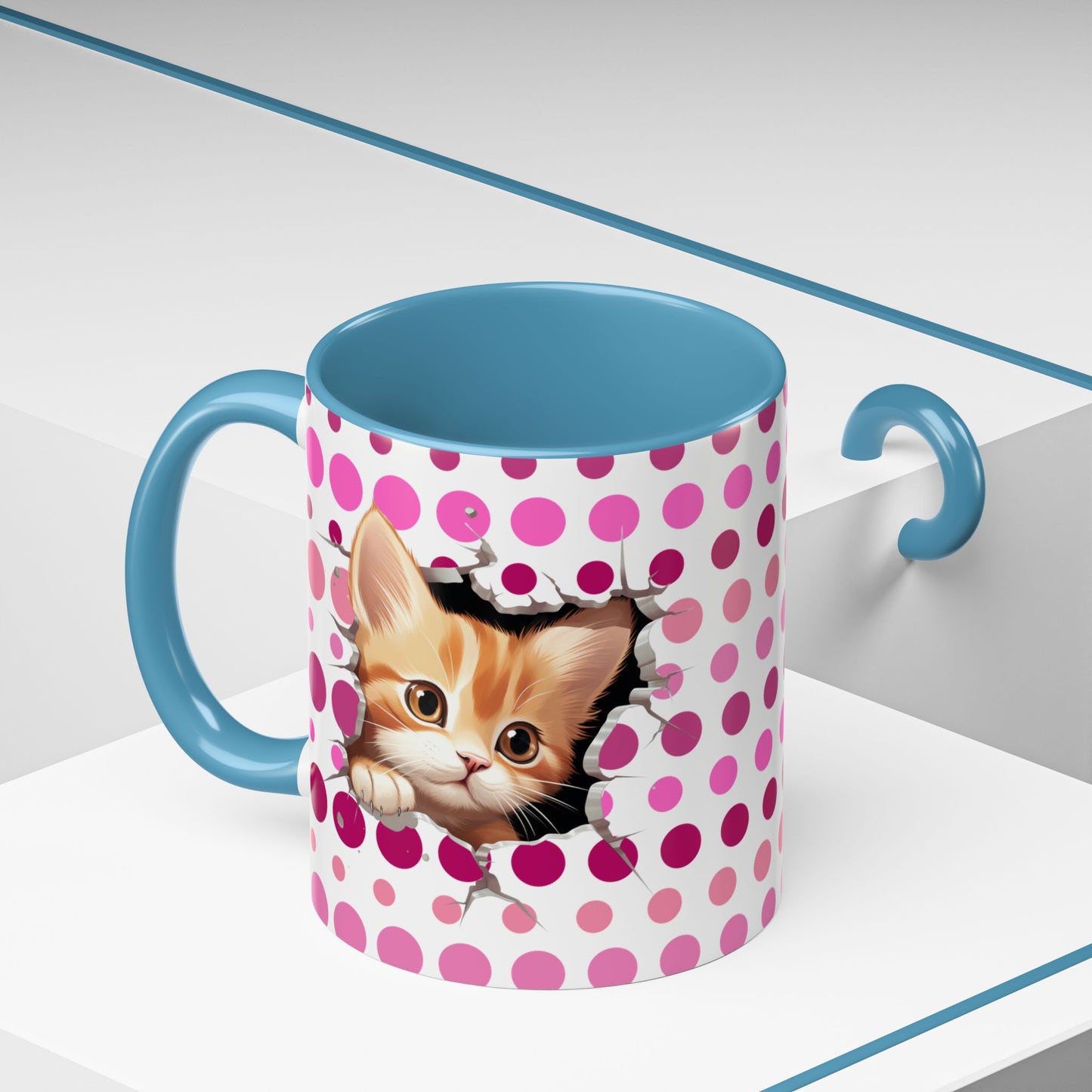 Purrrty in Pink Dots Mug (11oz, 15oz)