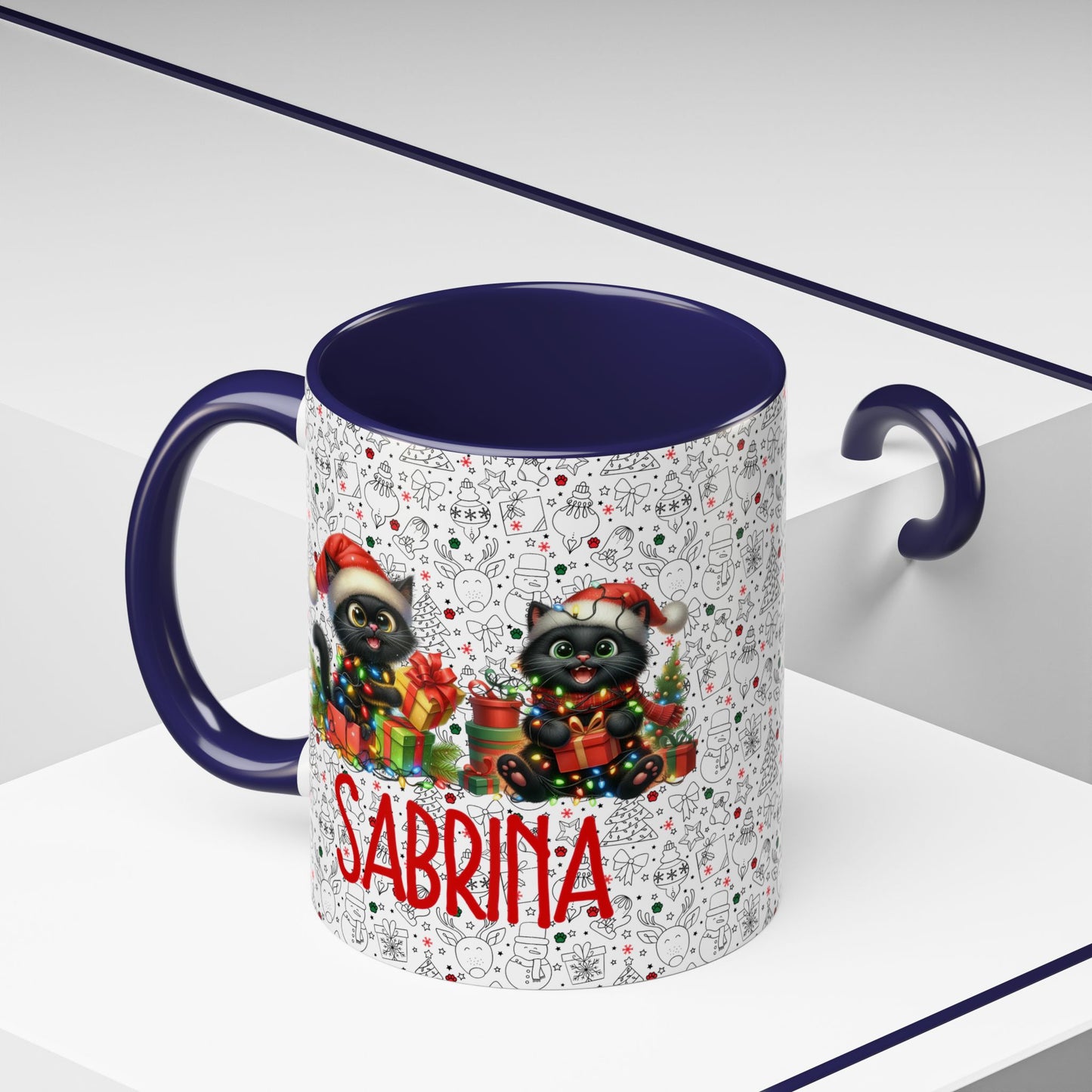 Black Cat Christmas Mug