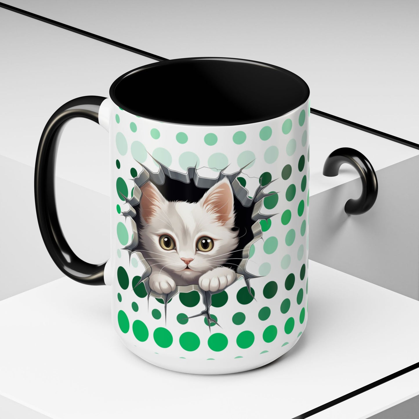 Purrrty in Green Mug