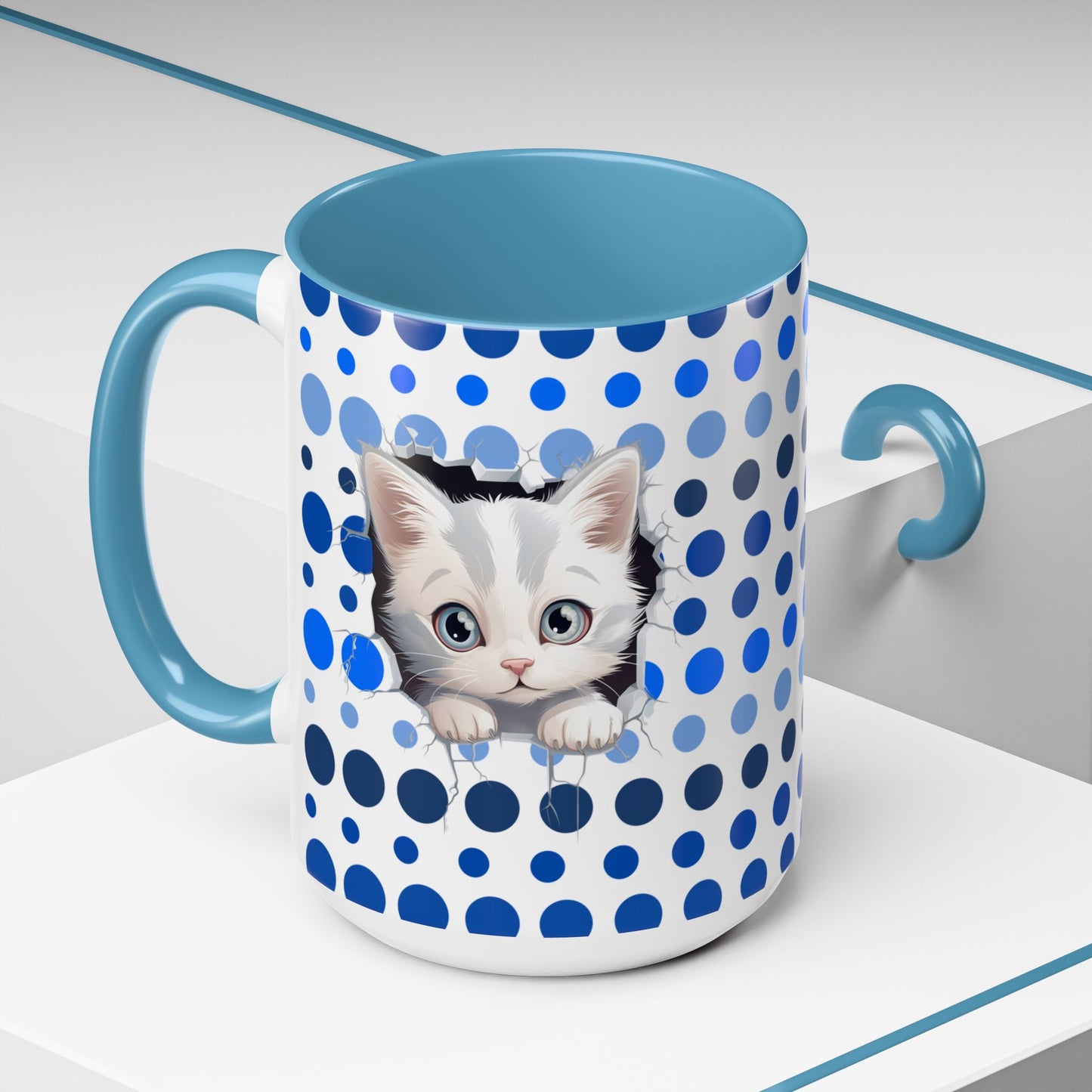 Purrrty in Blue Dots Mug