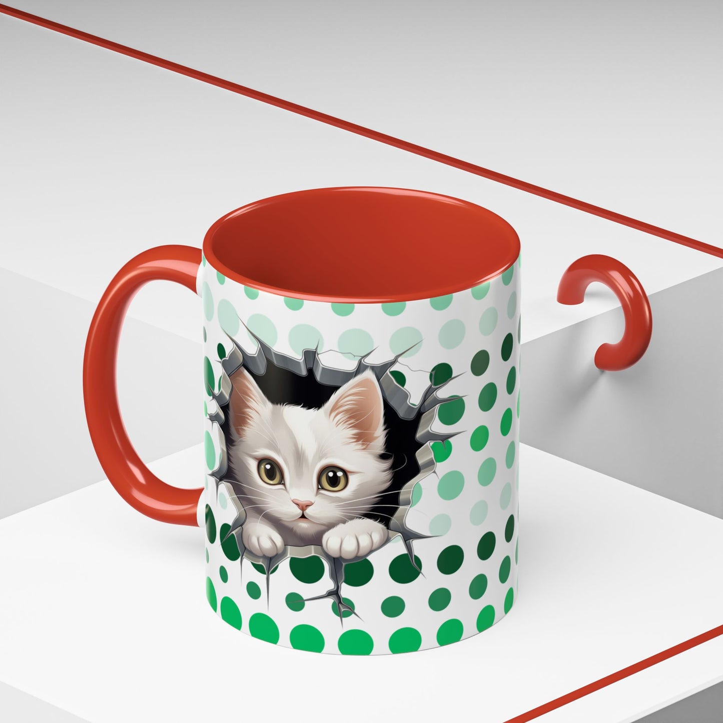 Purrrty in Green Mug