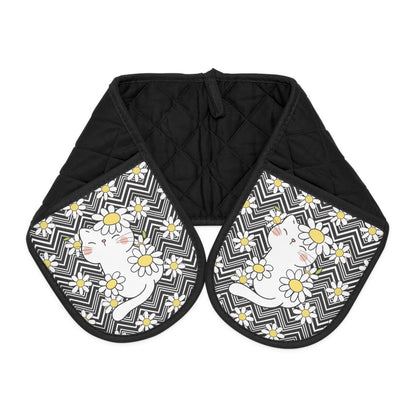 Feline Flowers Oven Mitts