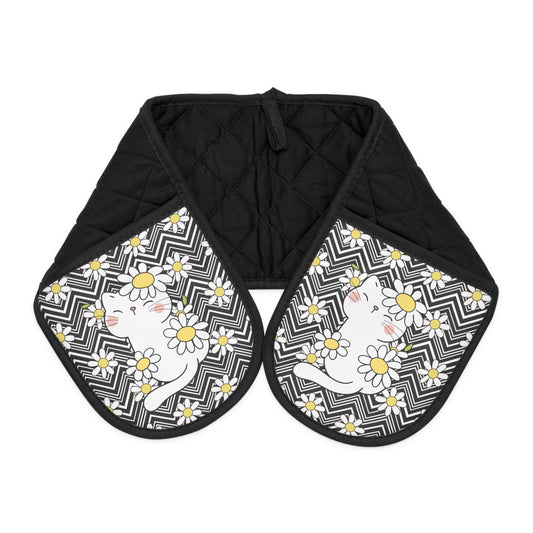 Feline Flowers Oven Mitts