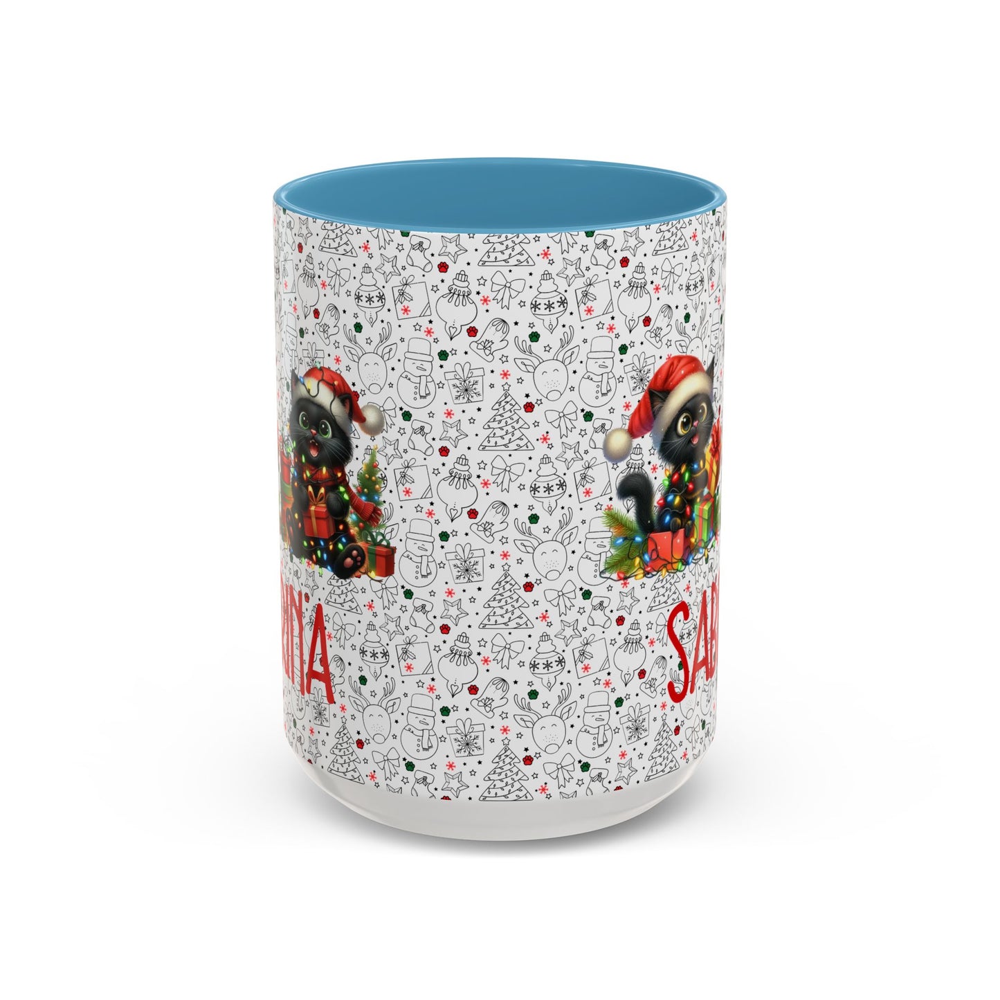 Black Cat Christmas Mug