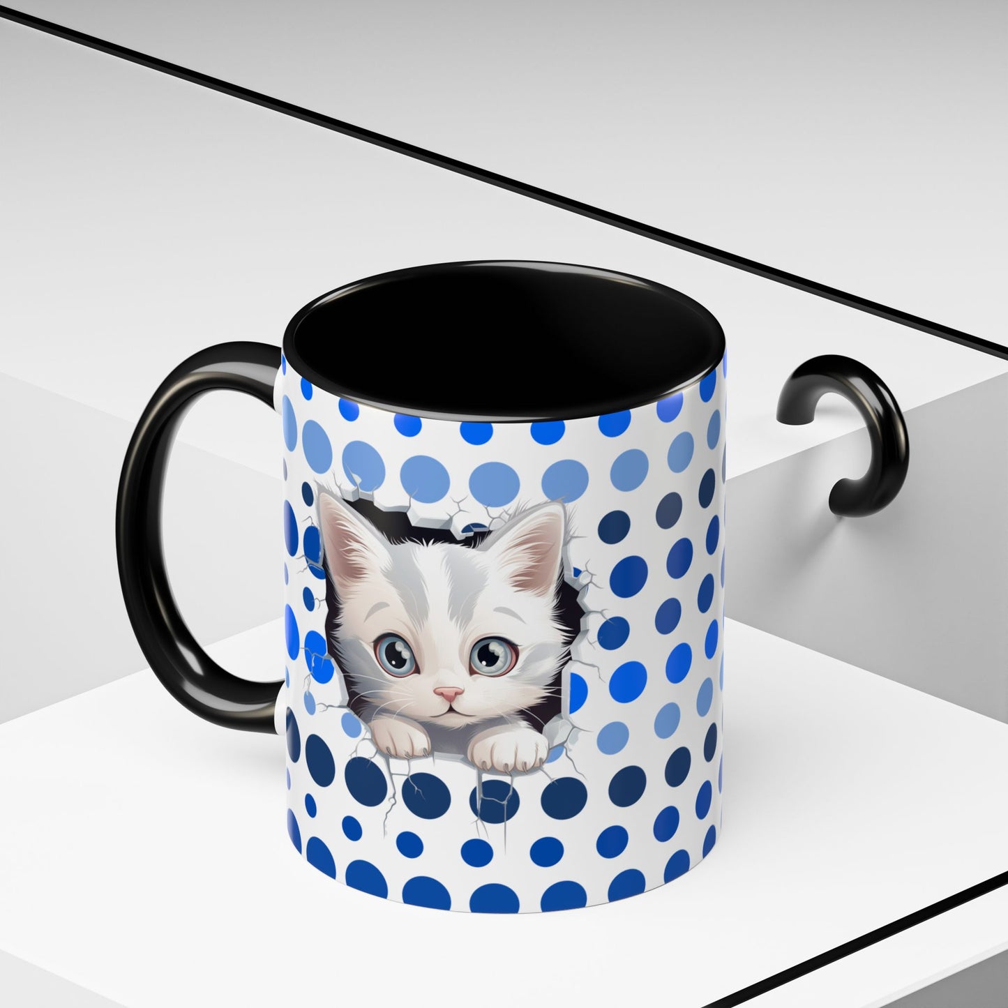 Purrrty in Blue Dots Mug