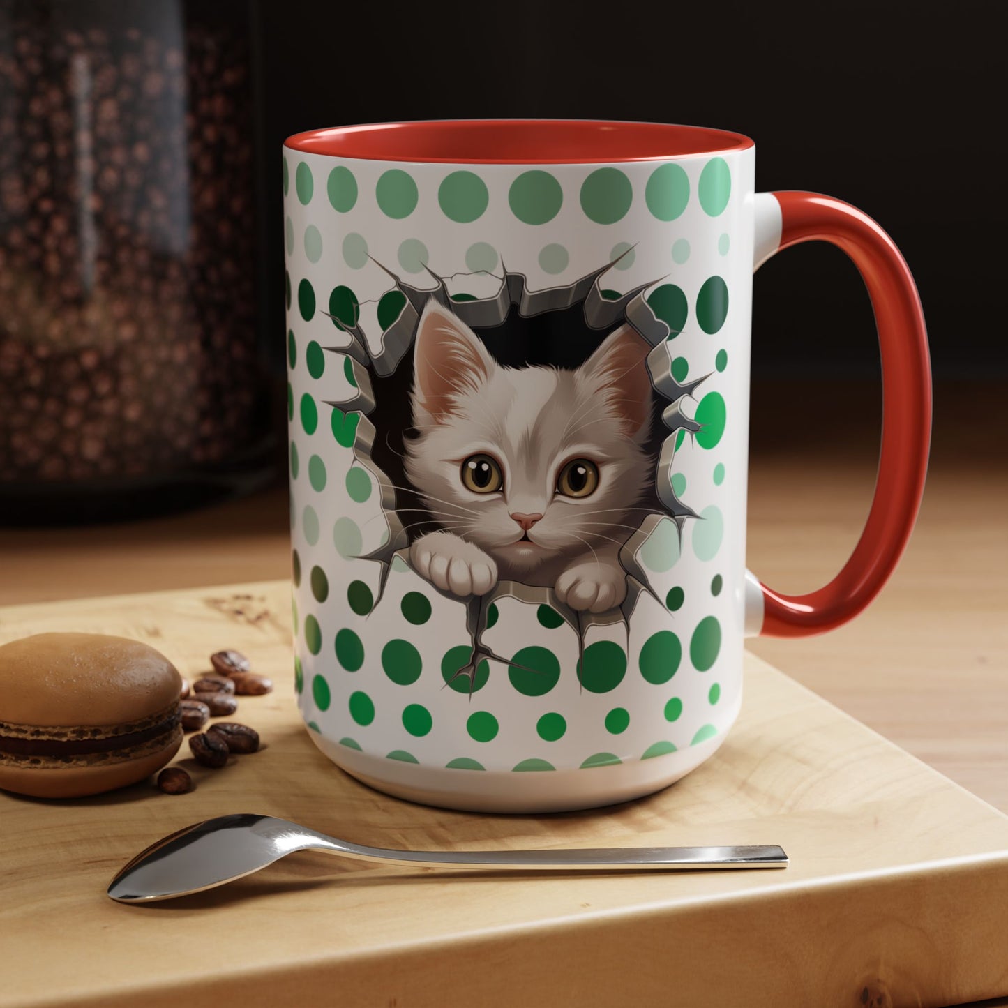 Purrrty in Green Mug