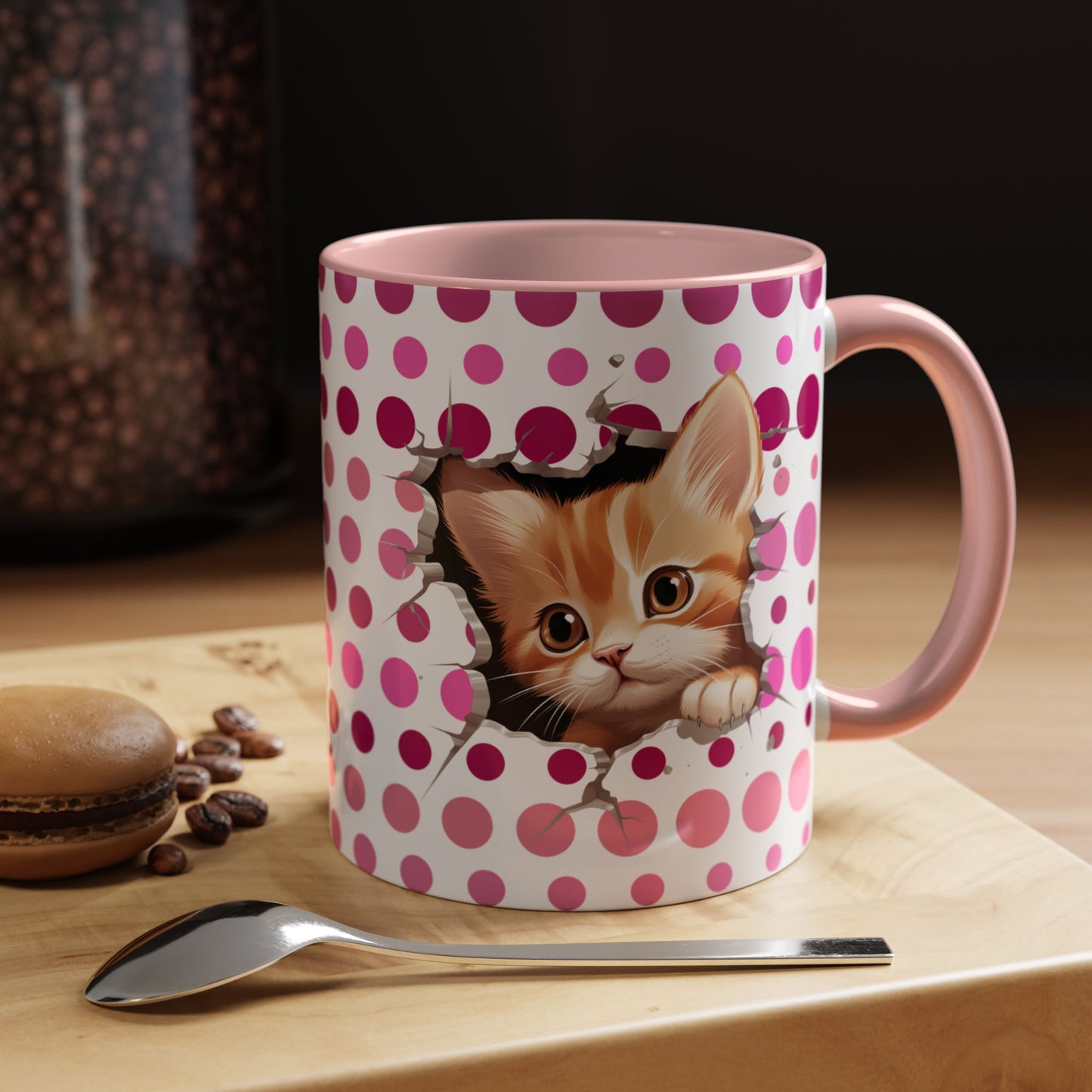 Purrrty in Pink Dots Mug (11oz, 15oz)