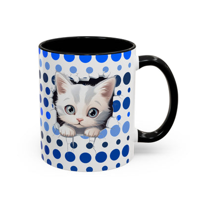 Purrrty in Blue Dots Mug