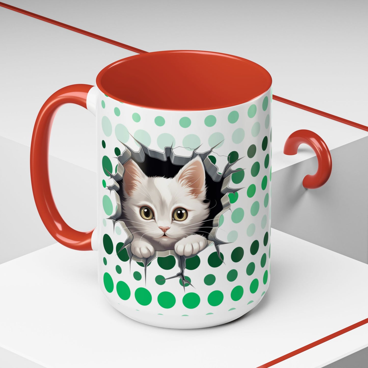 Purrrty in Green Mug