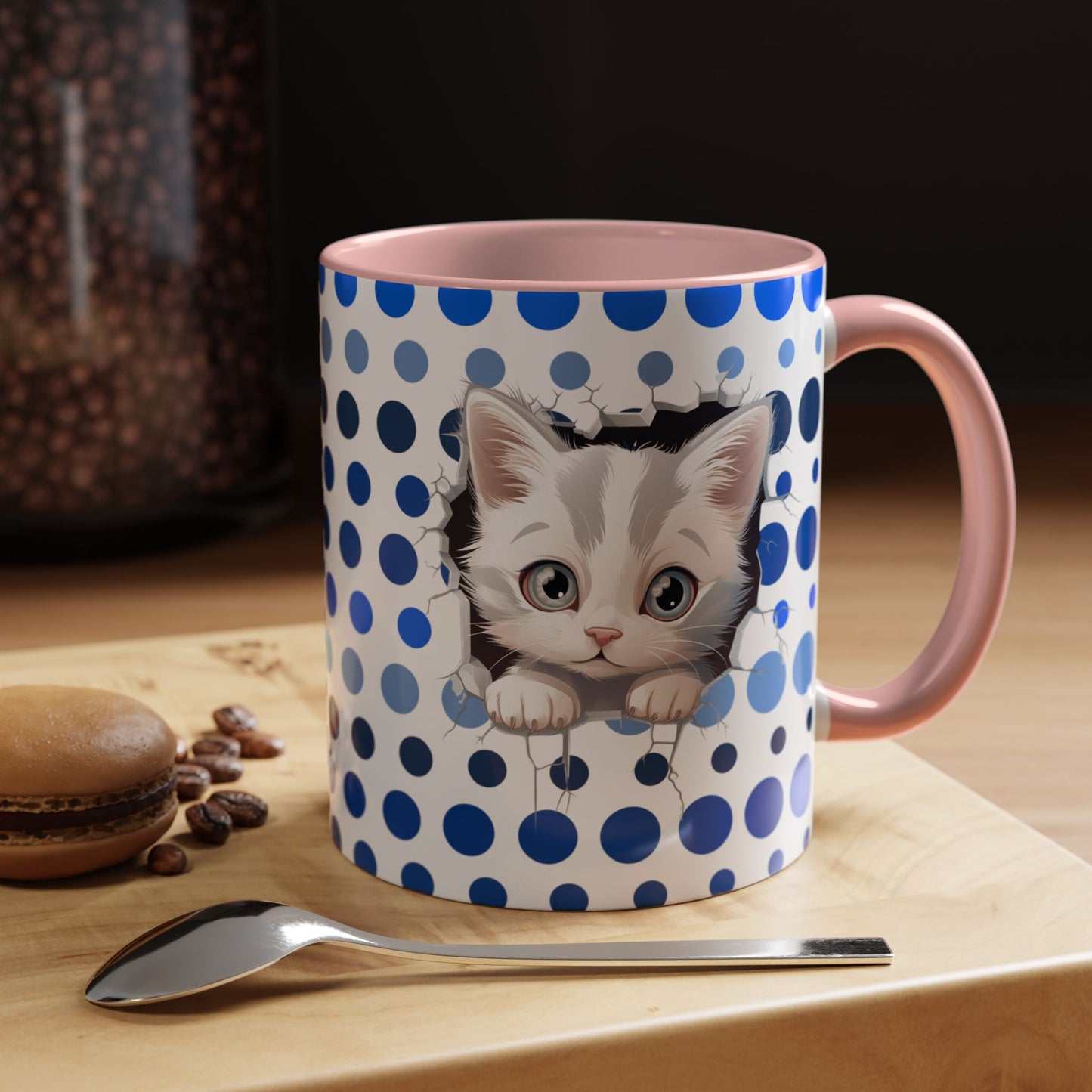 Purrrty in Blue Dots Mug