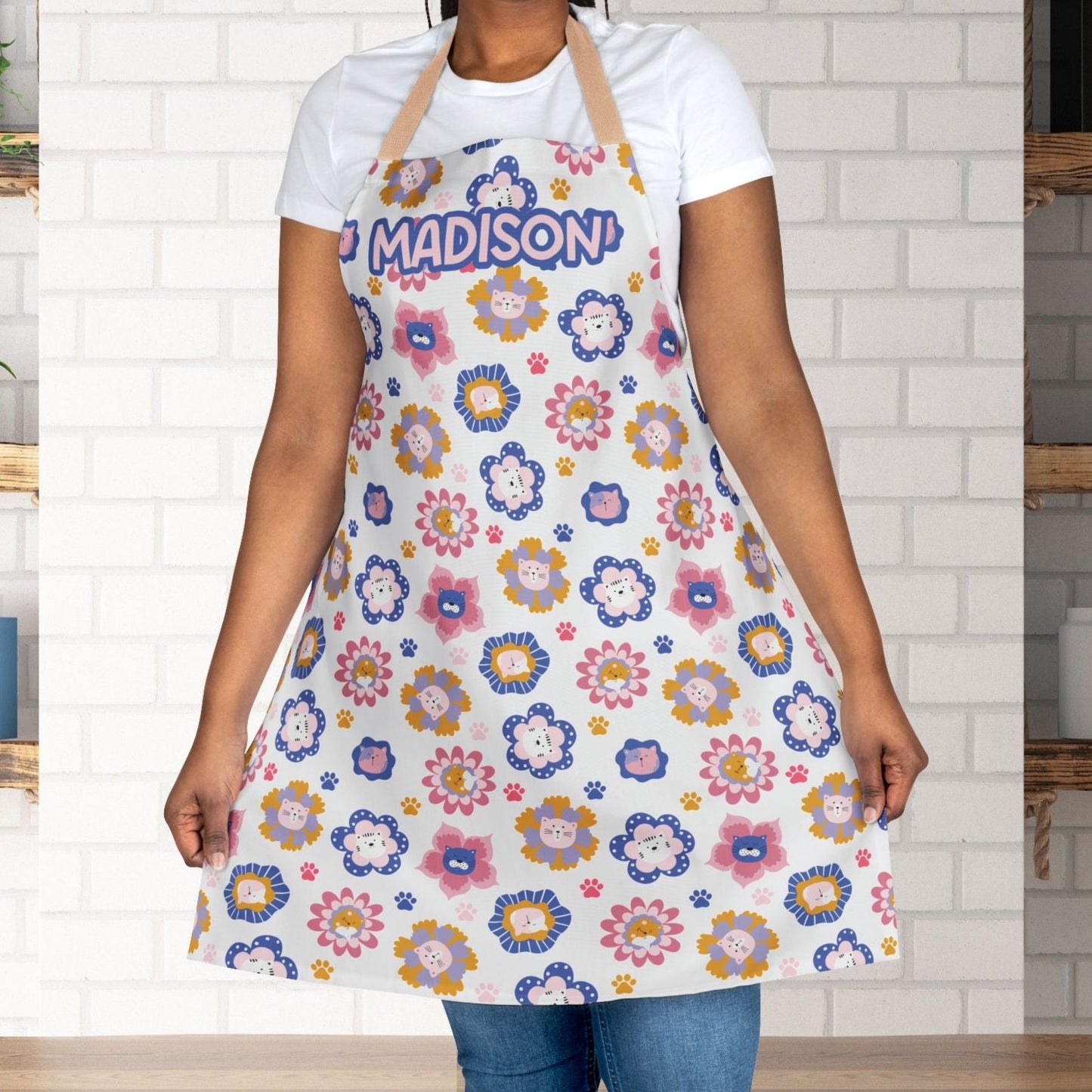 Cat Flowers Apron