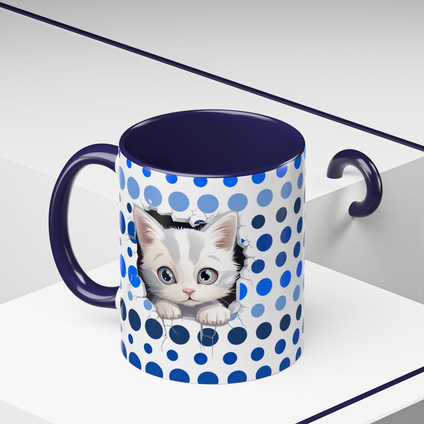 Purrrty in Blue Dots Mug