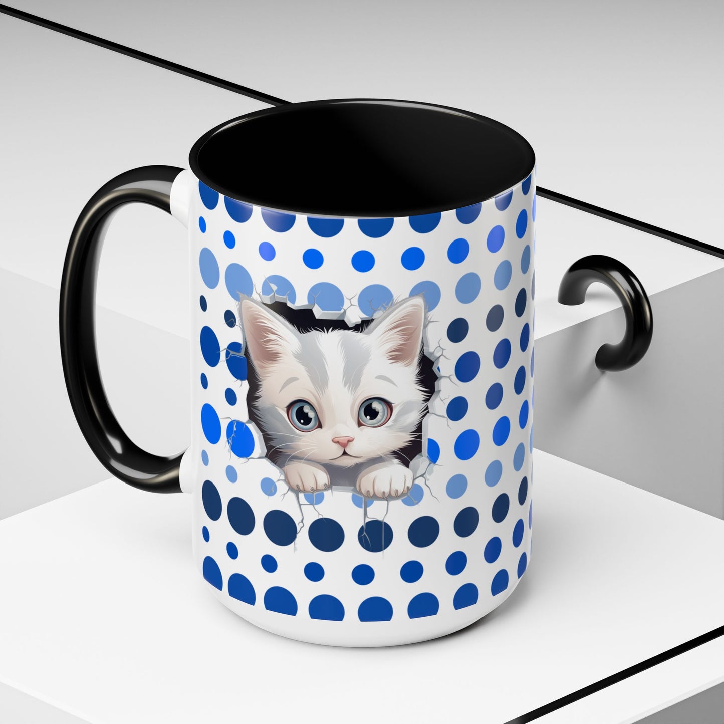 Purrrty in Blue Dots Mug